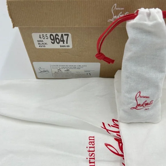 Men’s Christian Louboutin Louis Junior, black storm print leather size 43 - Picture 3 of 12